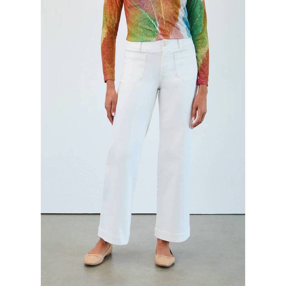 NEW FDJ olivia wide leg denim jean in winter white